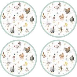 Pimpernel Farmyard Feathers Coaster 31cm 4pcs