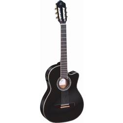 Ortega RCE145 4/4 Black Chitarra Classica per Concerto con Preamplificatore