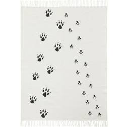 Kids Concept NEO White & Black Cotton Paw Print Rug 140x175cm