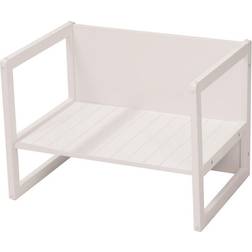 Roba Banquette Enfant Réglable Sur 2 Hauteurs d'Assise Convertible En Table Style Campagne Blanc