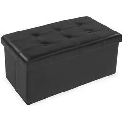 tectake Foldable Faux Leather Storage Bench 80x40cm