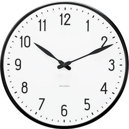 Arne Jacobsen Station Black/White Horloge murale 29cm