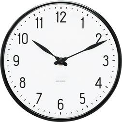 Arne Jacobsen Station Black Vægur 16cm
