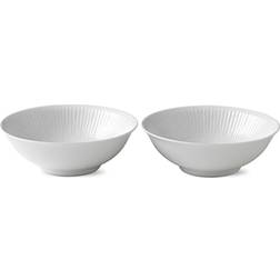 Royal Copenhagen Hvid Riflet Skål 16cm 2stk