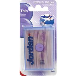 Jordan Double Ended Wood Dental Sticks Thin 100-pack