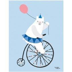 Michelle Carlslund Cycling Bear Poster 50x70cm