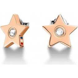 Tommy Hilfiger Star Earrings - Rose Gold/Transparent