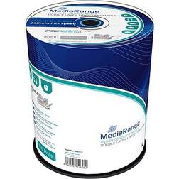 MediaRange DVD+R 8.5GB 8x Spindle 100-Pack Wide Inkjet