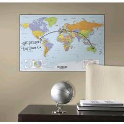 RoomMates Dry Erase World Map Giant Wall Decal