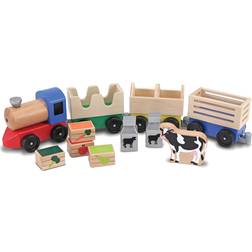 Melissa & Doug Wooden Farm Train Toy Set