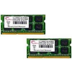 G.Skill Standard SO-DIMM DDR3 1333MHz 2x4GB (F3-10666CL9D-8GBSQ)