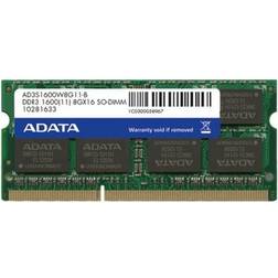 Adata ADDS1600W8G11-S memoria 8 GB 1 x DDR3L 1600 MHz