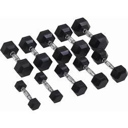 Master Fitness Rubber Chrome Hex Håndvægte 6kg