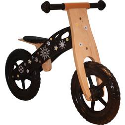 Megaleg Wood Black Learner Bike with Real Wheels with Air