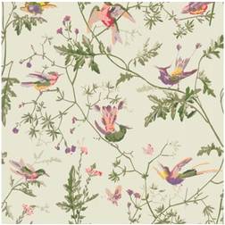 Cole & Son Hummingbirds Wallpaper Archive Anthology Green multi-colour 100/14070 Roll