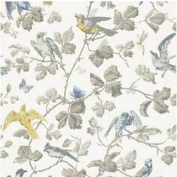 Cole & Son Tapete Winter Birds von Yellow Grey blanc/gris