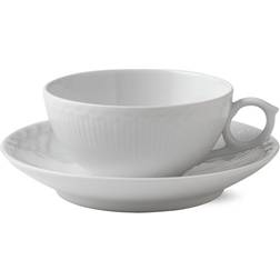 Royal Copenhagen White Fluted Half Lace Teetasse 20cl