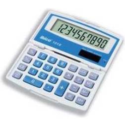 Ibico 101X Calculatrice de poche 10 chiffres panneau solaire, pile blanc, bleu