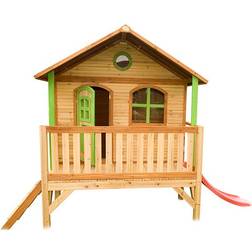 Axi Stef Playhouse Brown Green with Red Slide
