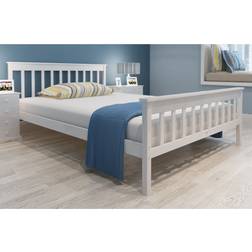 vidaXL Pine Cama con Estructura