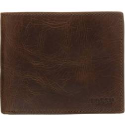 Fossil Derrick RFID Large Coin Pocket Bifold - Dark Brown