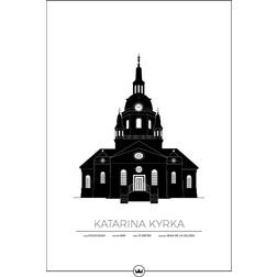 Sverigemotiv Katarina Kyrka Stockholm Poster 50x70cm