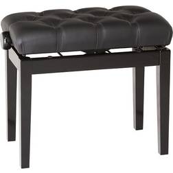 Konig & Meyer 13980 banquette piano noir brillant avec assise Chesterfield