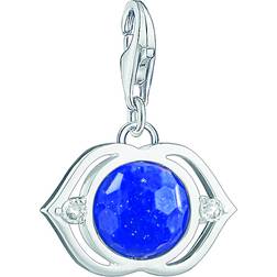 Thomas Sabo Charm Club Lotus Charm Pendant - Silver/Blue/White