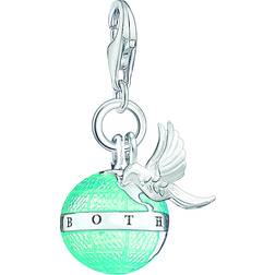 Thomas Sabo Charm Club Globe with Dove Charm - Silver/Blue