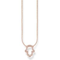 Thomas Sabo Glam & Soul Fatima´s Hand Necklace - Rose Gold/White