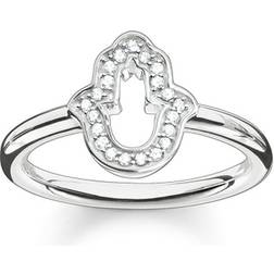 Thomas Sabo Hand of Fatima Ring - Silver/White