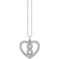 Thomas Sabo Infinity Heart Pave Necklace - Silver/White