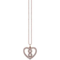 Thomas Sabo Infinity Heart Pave Necklace - Rose Gold/White