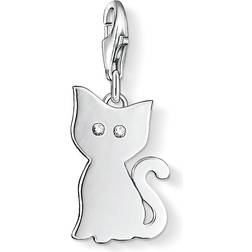 Thomas Sabo Charm Club Cat Charm - Silver/Transparent