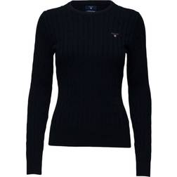 Gant Cotton Cable Crewneck Jumper - Evening Blue