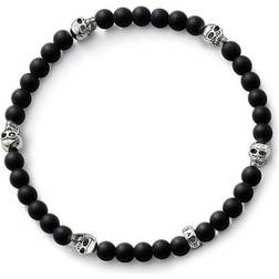 Thomas Sabo Rebel at Heart Skull Bracelet - Silver/Black