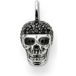 Thomas Sabo Rebel At Heart Skull Pendant - Silver/Black