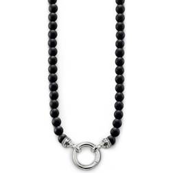 Thomas Sabo Rebel At Heart Necklace - Silver/Obsidian