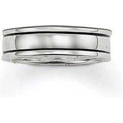 Thomas Sabo Rebel At Heart Silver Ring med Smala Svarta Ränder