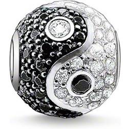 Thomas Sabo Bead yin & yang avec pavé noir/ blanc K0070-051-18 noir/argenté/blanc