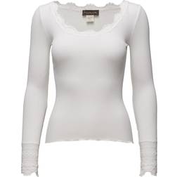 Rosemunde Silk T-Shirt Regular LS W/Wide Lace - New White