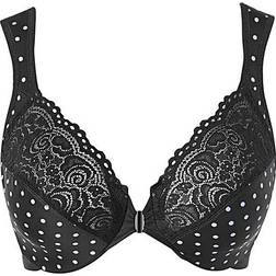 Glamorise Elegance Front Close Wire Bra - Black/Print