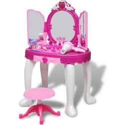 vidaXL Coiffeuse Jouet 3 Miroirs Enfant Rose