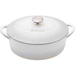 Denby Natural Canvas Cast Iron Oval Casserole med lokk 4.2 L