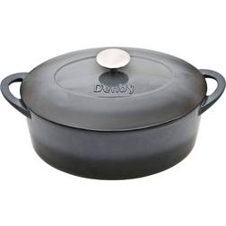 Denby Halo Cast Iron Oval med lock 4.2 L 28 cm