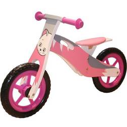 Megaleg Learner Bike Cat in Wood with Right Air Wheels