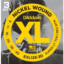 D'Addario EXL125-3D Electric Guitar Strings 3-Pack