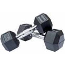 DKN Rubber Hex Dumbbells 2x8kg