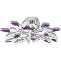 vidaXL With White & Purple Acrylic Sheet E14 Ceiling Flush Light