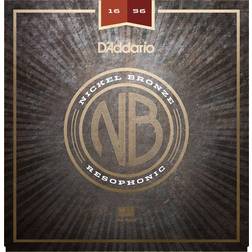 D'Addario Cordes Guitare Acoustique Corde Guitare Folk NB1656 Corde de guitare acoustique Nickel Bronze Resophonic Guitar, 16-56